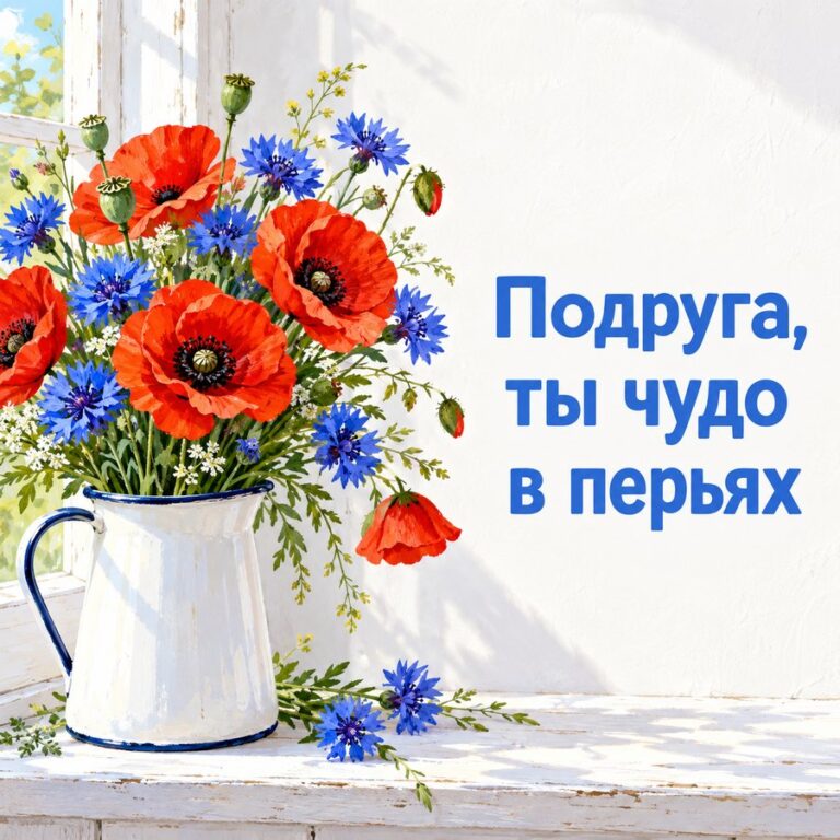 Подруга, ты чудо в перьях - открытка с поздравлением подруге