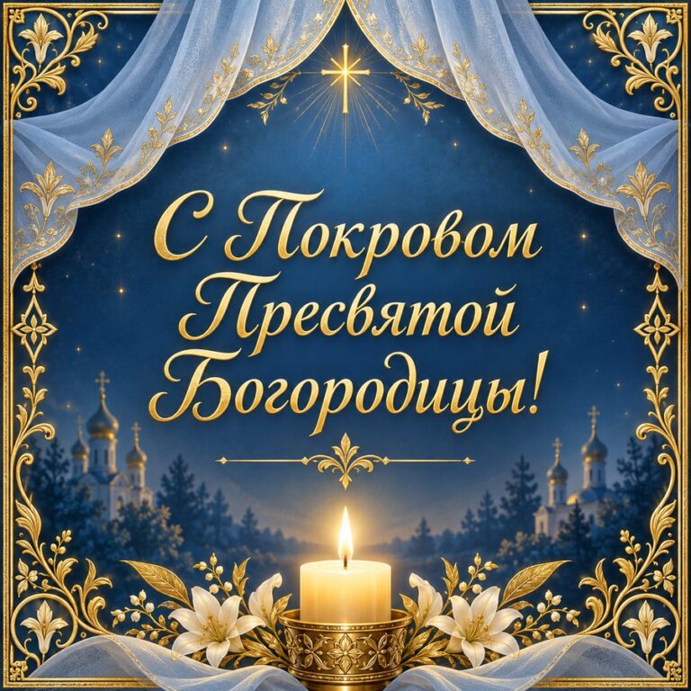 С Покровом Пресвятой Богородицы! - открытка с поздравлением с Покровом