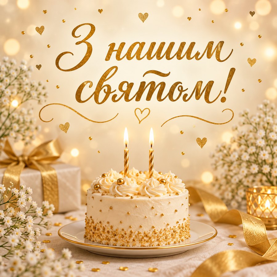 З нашим святом! - листівка з привітанням з річницею весілля