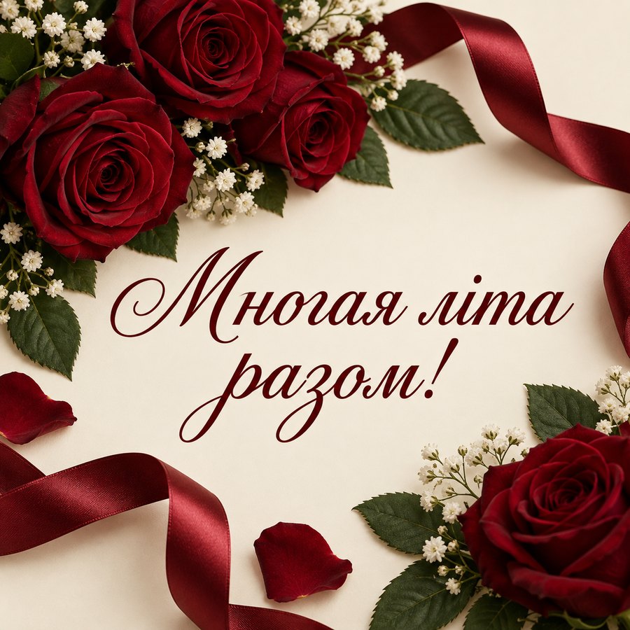 Многая літа разом! - листівка з привітанням з річницею весілля