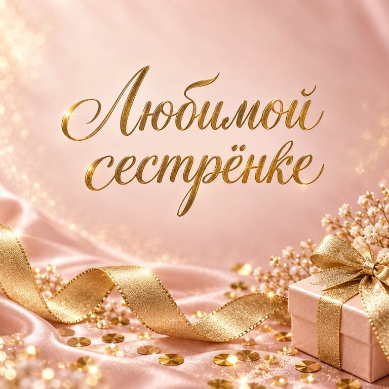 Любимой сестрёнке - открытка с поздравлением сестре