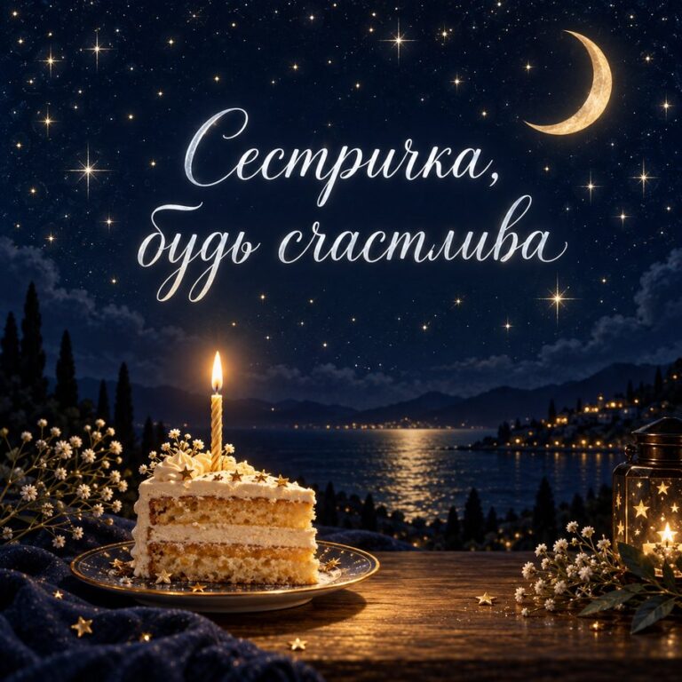 Сестричка, будь счастлива - открытка с поздравлением сестре