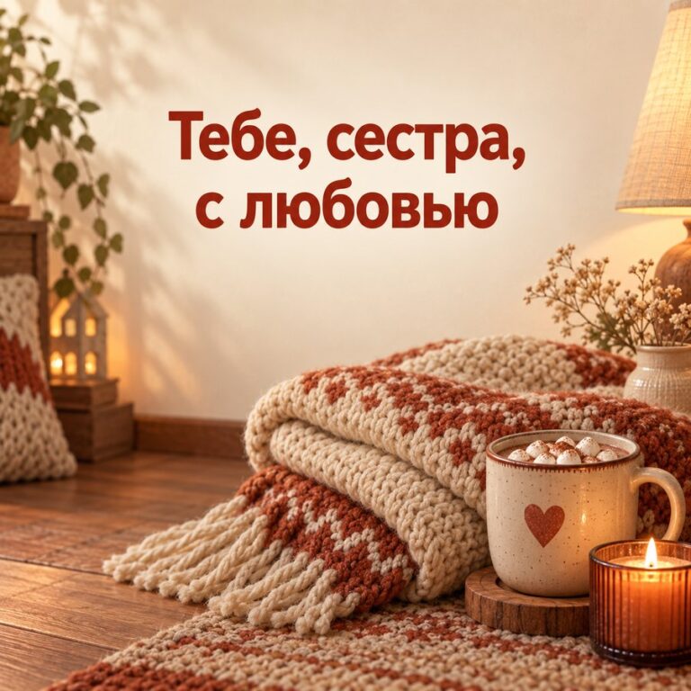 Тебе, сестра, с любовью - открытка с поздравлением сестре