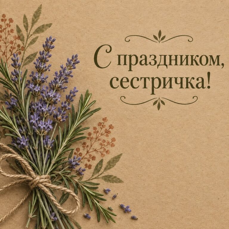 С праздником, сестричка! - открытка с поздравлением сестре