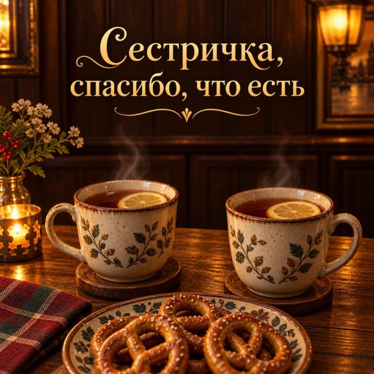 Сестричка, спасибо, что есть - открытка с поздравлением сестре