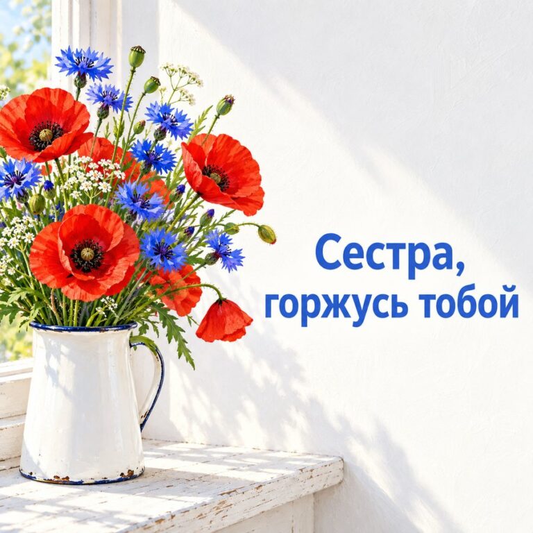 Сестра, горжусь тобой - открытка с поздравлением сестре