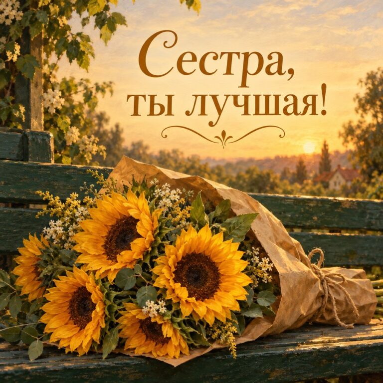 Сестра, ты лучшая! - открытка с поздравлением сестре