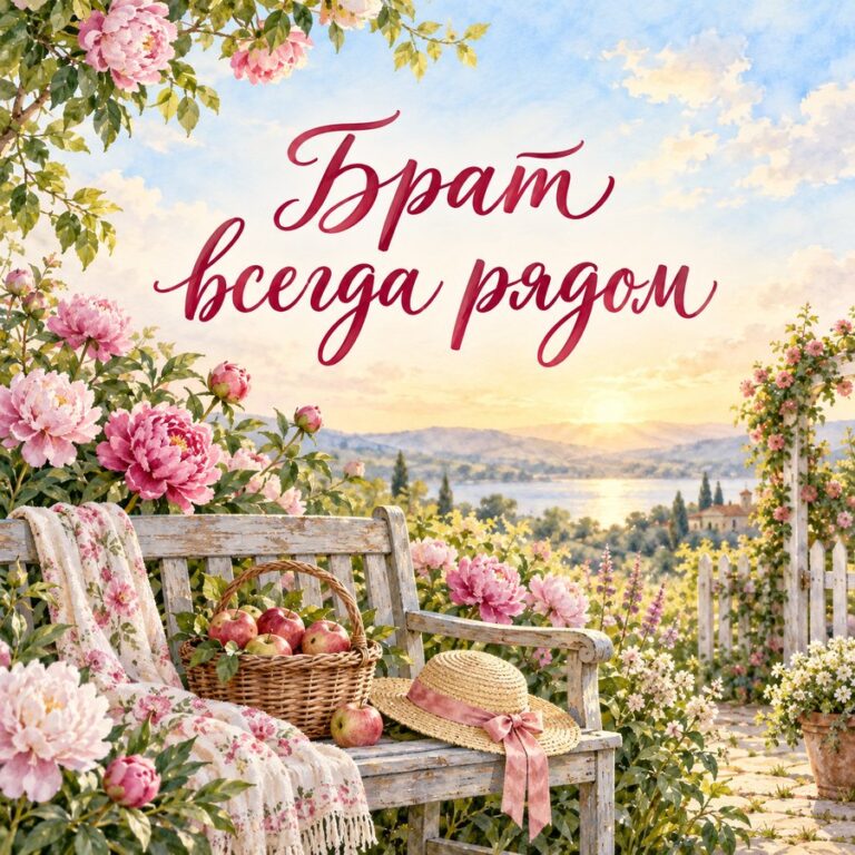 Брат всегда рядом - открытка с поздравлением сестре