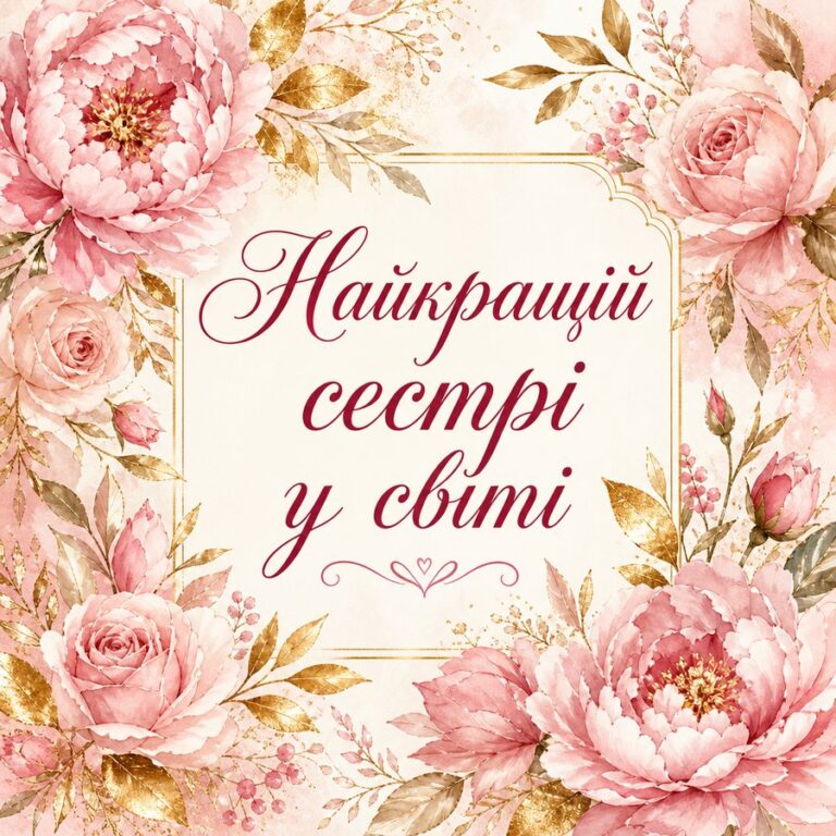 Найкращій сестрі у світі - листівка з привітанням сестрі