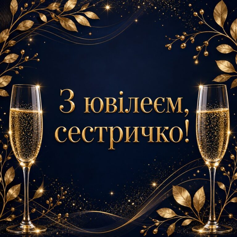 З ювілеєм, сестричко! - листівка з привітанням сестрі