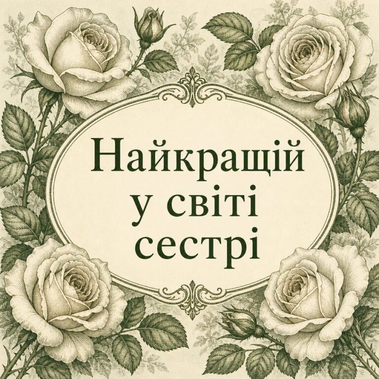 Найкращій у світі сестрі - листівка з привітанням сестрі