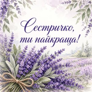 Сестричко, ти найкраща! - листівка з привітанням сестрі