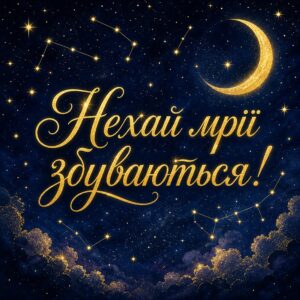Нехай мрії збуваються! - листівка з привітанням сестрі