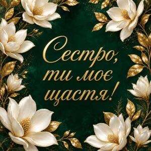 Сестро, ти моє щастя! - листівка з привітанням сестрі