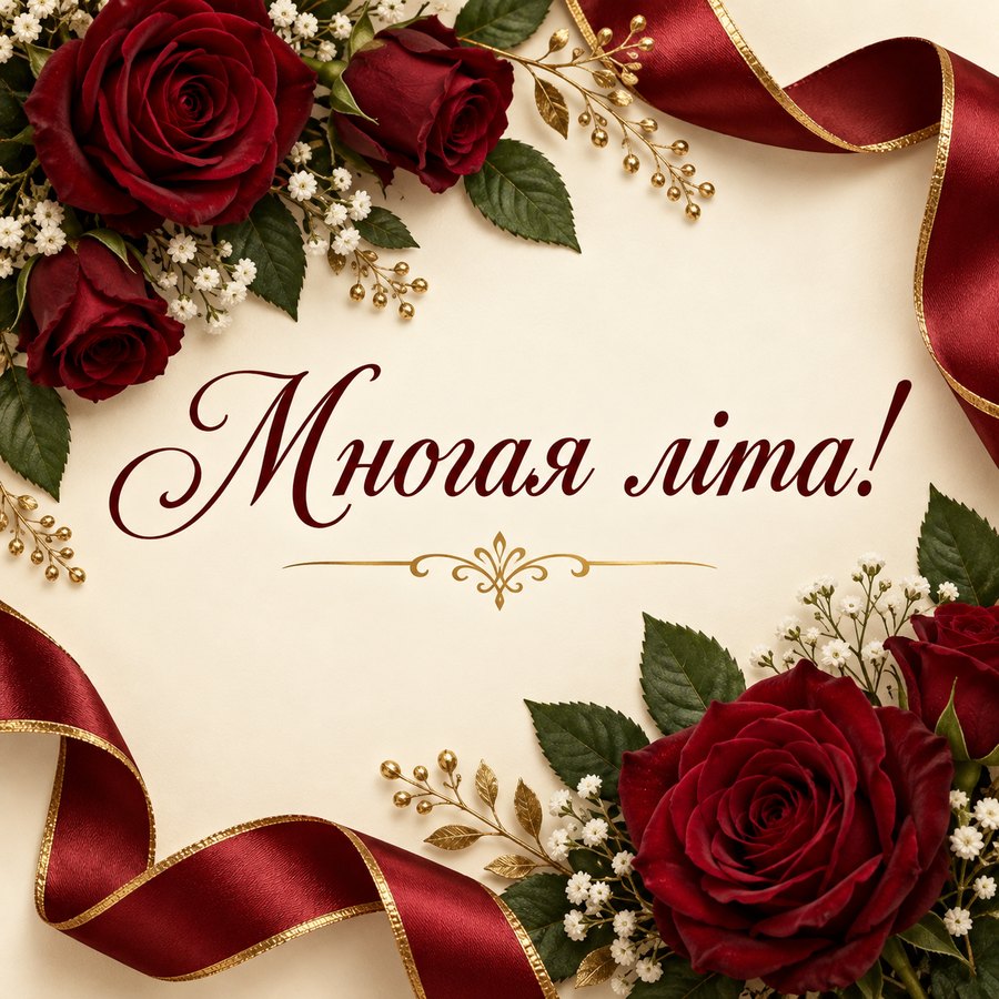 Многая літа! - листівка з привітанням свасі