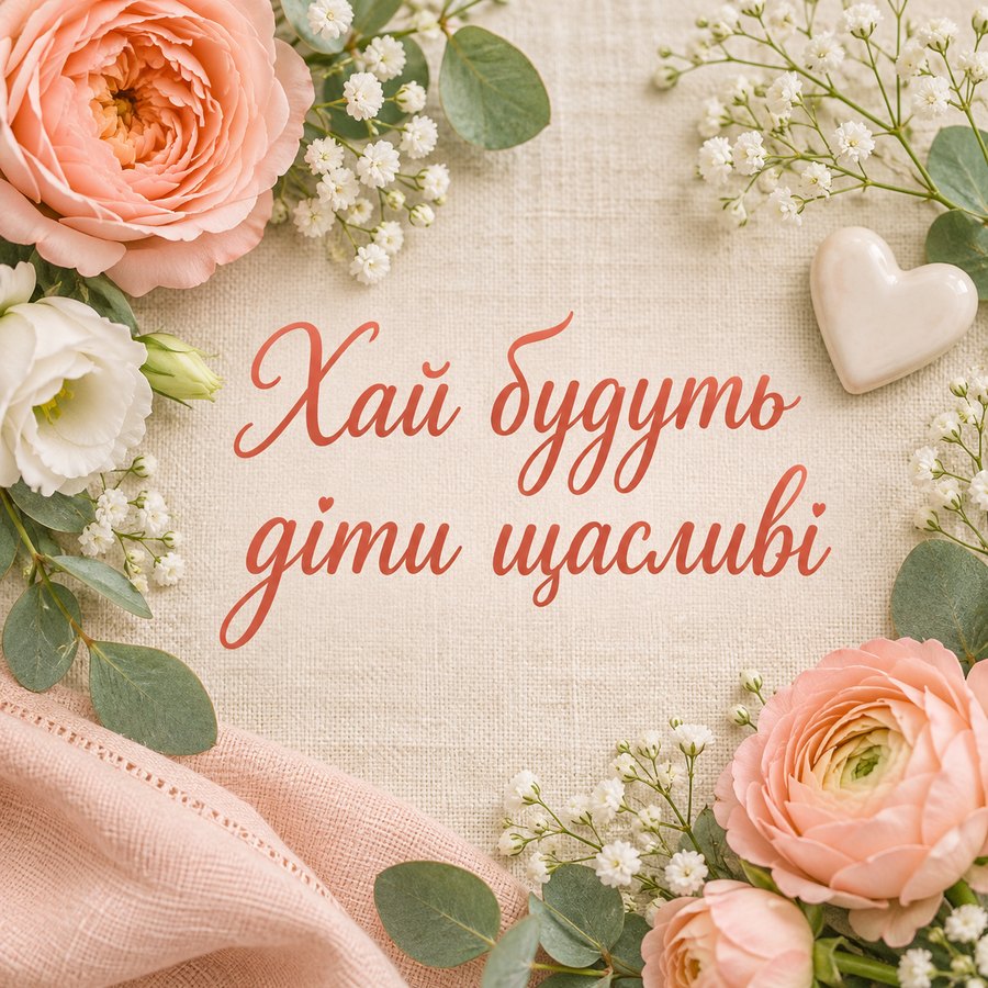 Хай будуть діти щасливі - листівка з привітанням свасі