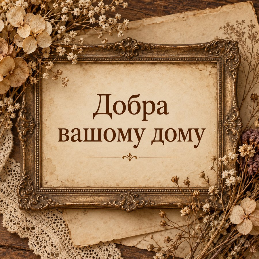 Добра вашому дому - листівка з привітанням свасі