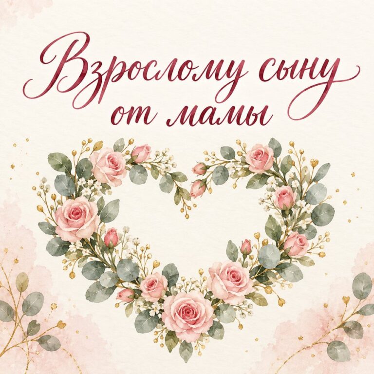 Взрослому сыну от мамы - открытка с поздравлением взрослому сыну