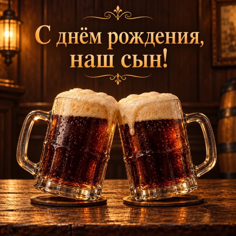 С днём рождения, наш сын! - открытка с поздравлением взрослому сыну