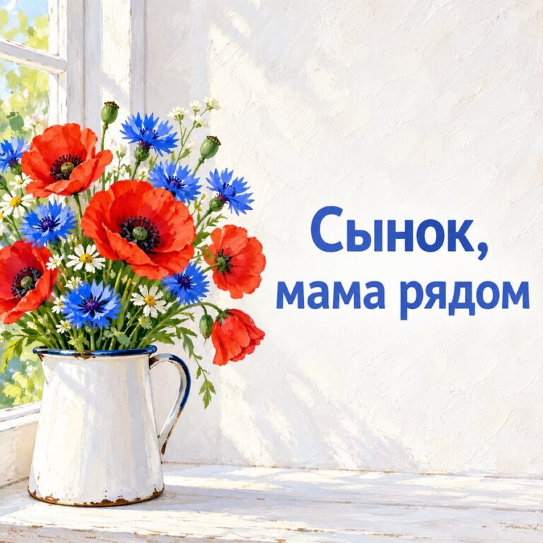 Сынок, мама рядом - открытка с поздравлением взрослому сыну