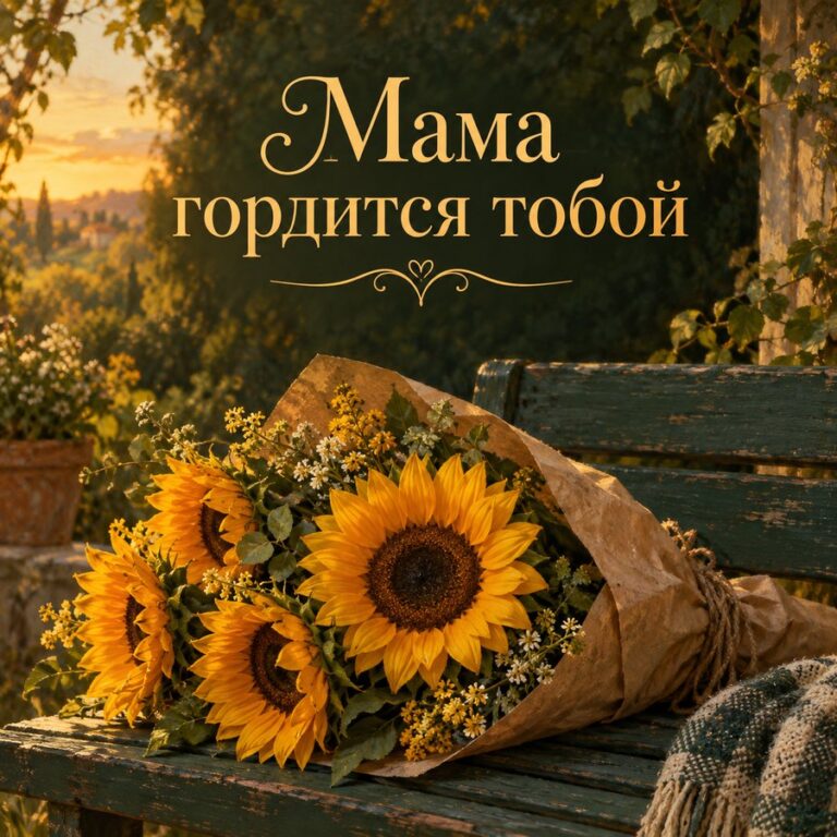 Мама гордится тобой - открытка с поздравлением взрослому сыну
