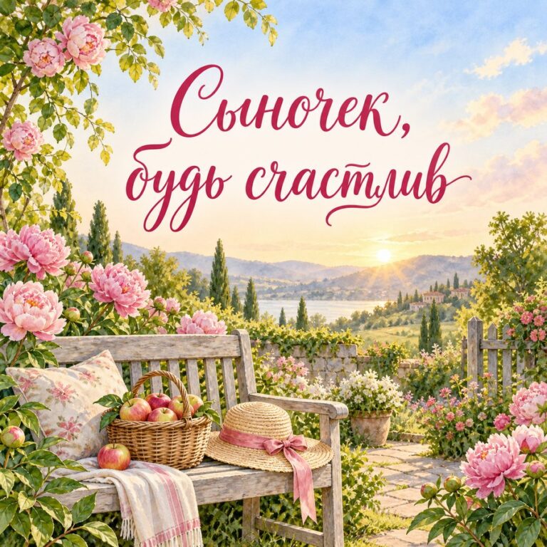 Сыночек, будь счастлив - открытка с поздравлением взрослому сыну