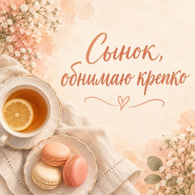 Сынок, обнимаю крепко - открытка с поздравлением взрослому сыну