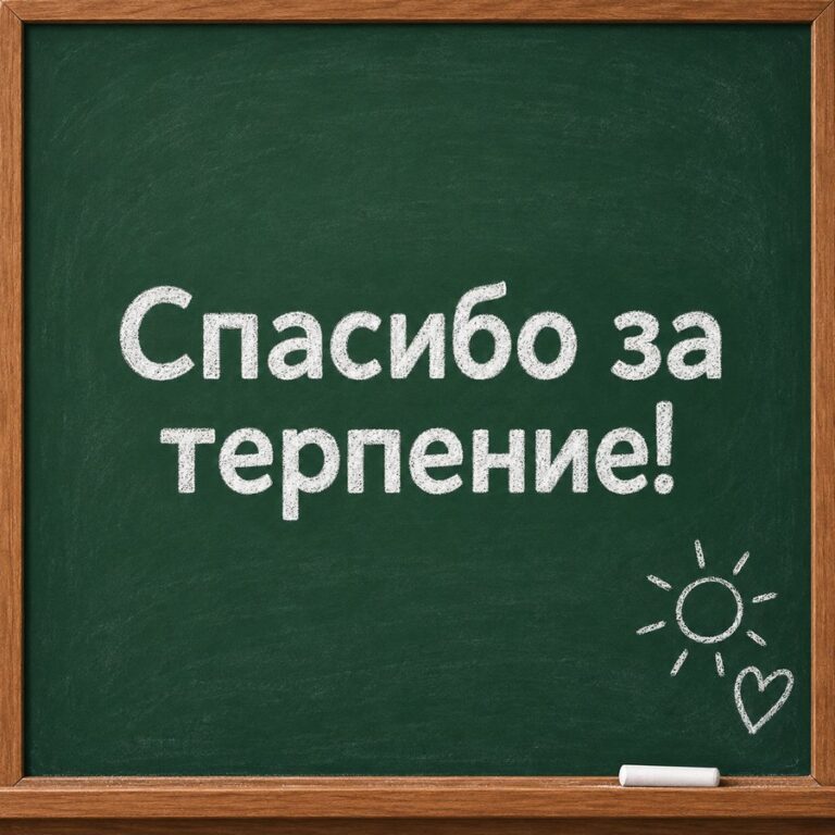 Спасибо за терпение! - открытка с поздравлением с Днём учителя