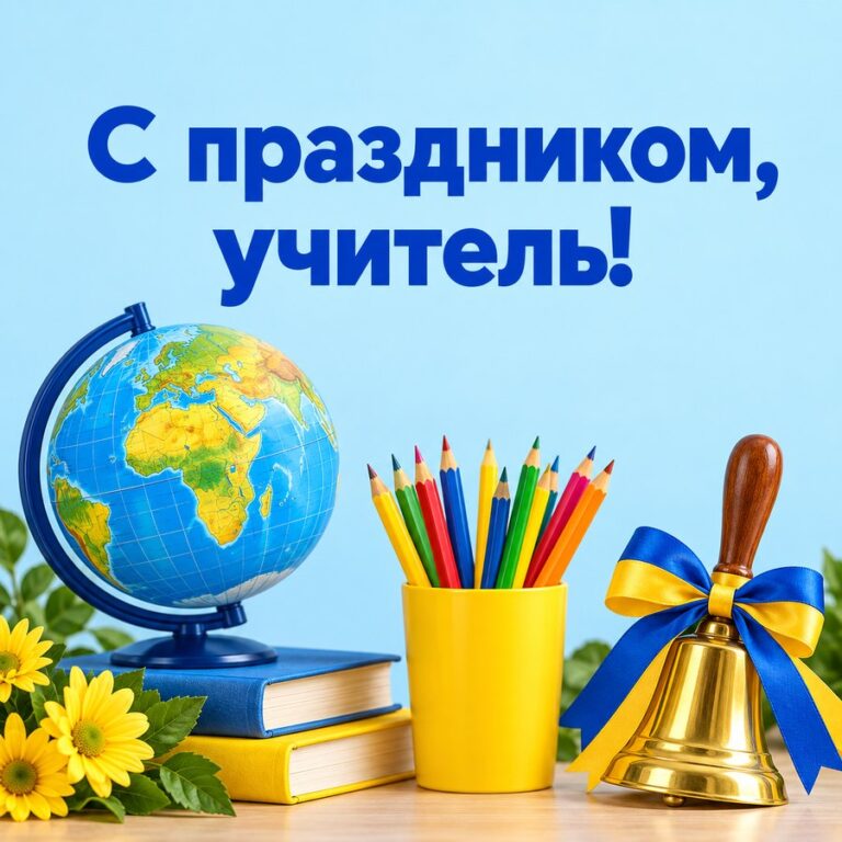 С праздником, учитель! - открытка с поздравлением с Днём учителя