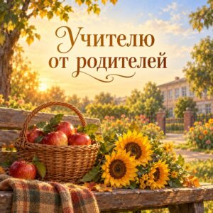 Учителю от родителей - открытка с поздравлением с Днём учителя