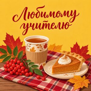 Любимому учителю - открытка с поздравлением с Днём учителя