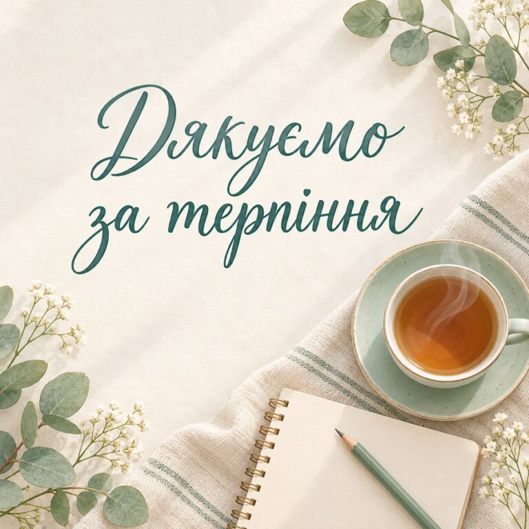 Дякуємо за терпіння - листівка з привітанням з Днем вчителя від батьків