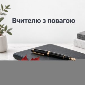 Вчителю з повагою - листівка з привітанням з Днем вчителя від батьків
