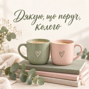 Дякую, що поруч, колего - листівка з привітанням з Днем вчителя колегам