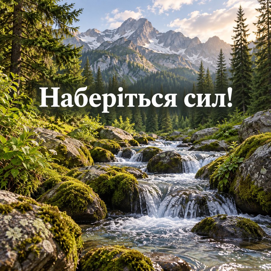 Наберіться сил! - листівка з привітанням гарних вихідних