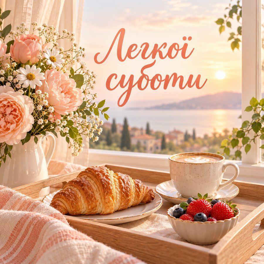 Легкої суботи - листівка з привітанням гарних вихідних
