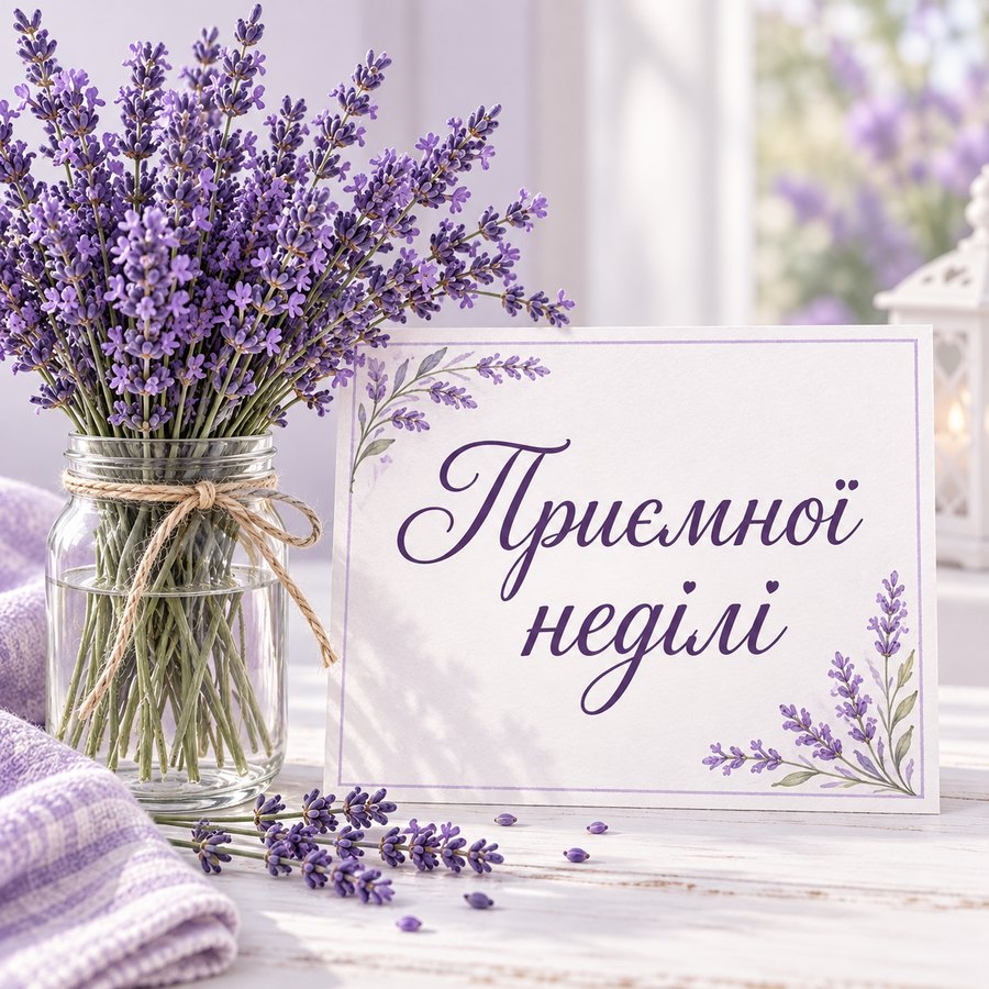 Приємної неділі - листівка з привітанням гарних вихідних