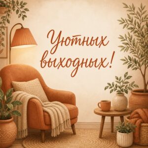 Уютных выходных! - листівка з привітанням хороших выходных