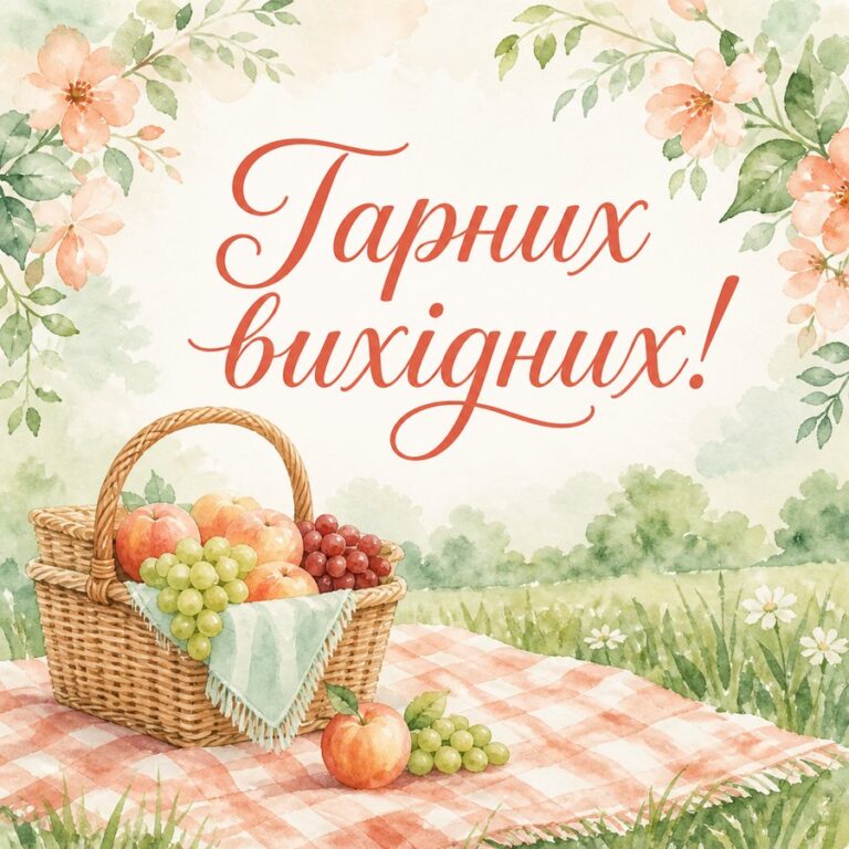 Гарних вихідних! - листівка з привітанням гарних вихідних