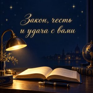 Закон, честь и удача с вами - открытка с поздравлением с Днём юриста
