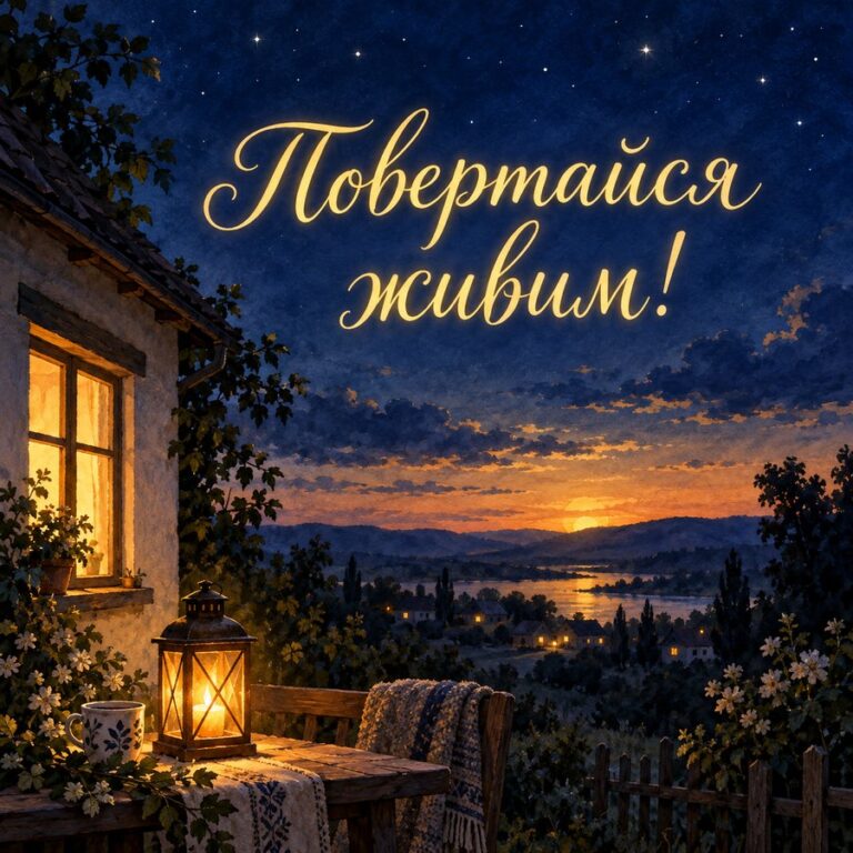 Повертайся живим! - листівка з привітанням з Днем захисника