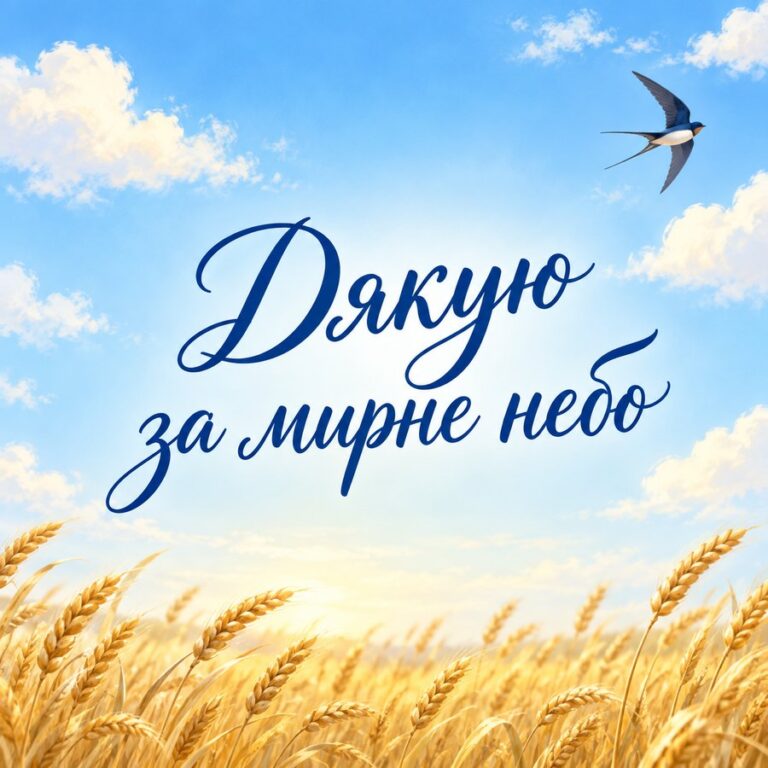 Дякую за мирне небо - листівка з привітанням з Днем захисника