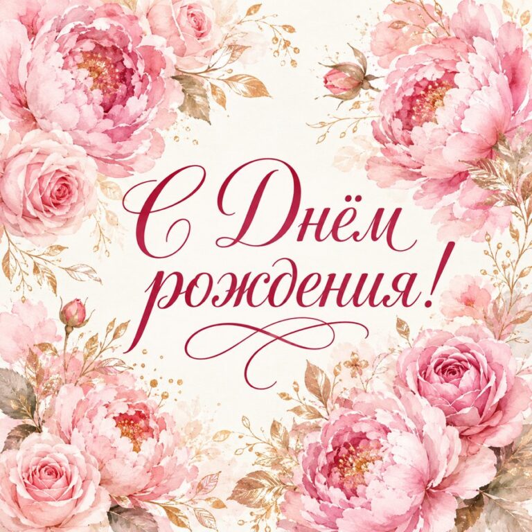 С Днём рождения! - открытка с поздравлением женщине
