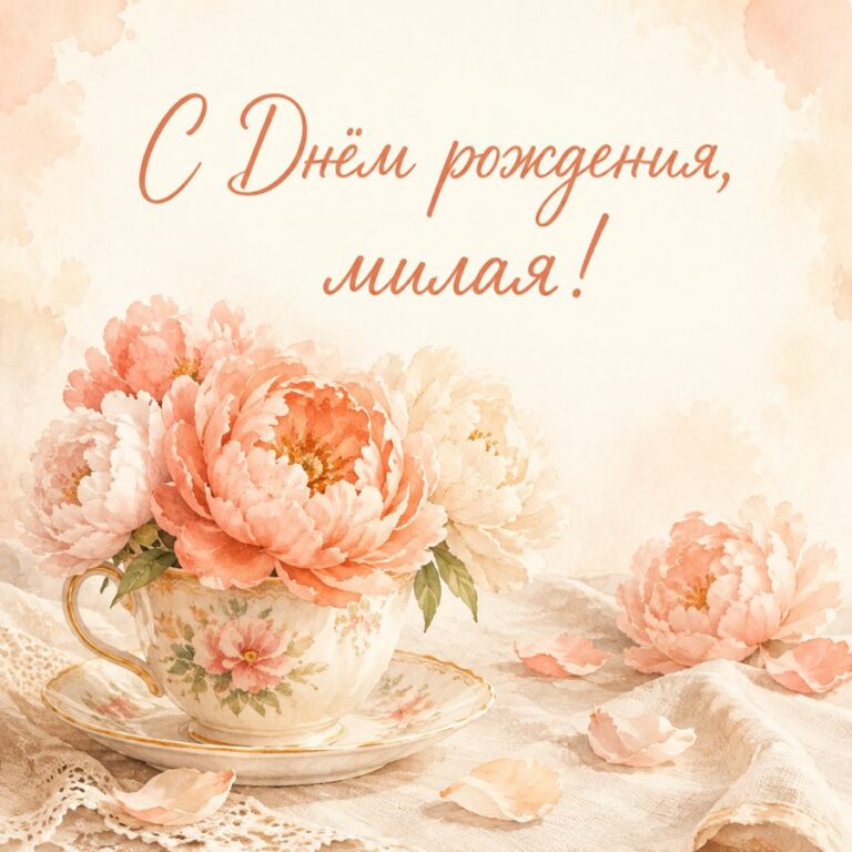 С Днём рождения, милая! - открытка с поздравлением женщине