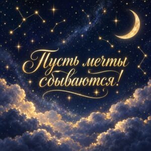 Пусть мечты сбываются! - открытка с поздравлением женщине