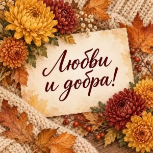 Любви и добра! - открытка с поздравлением женщине