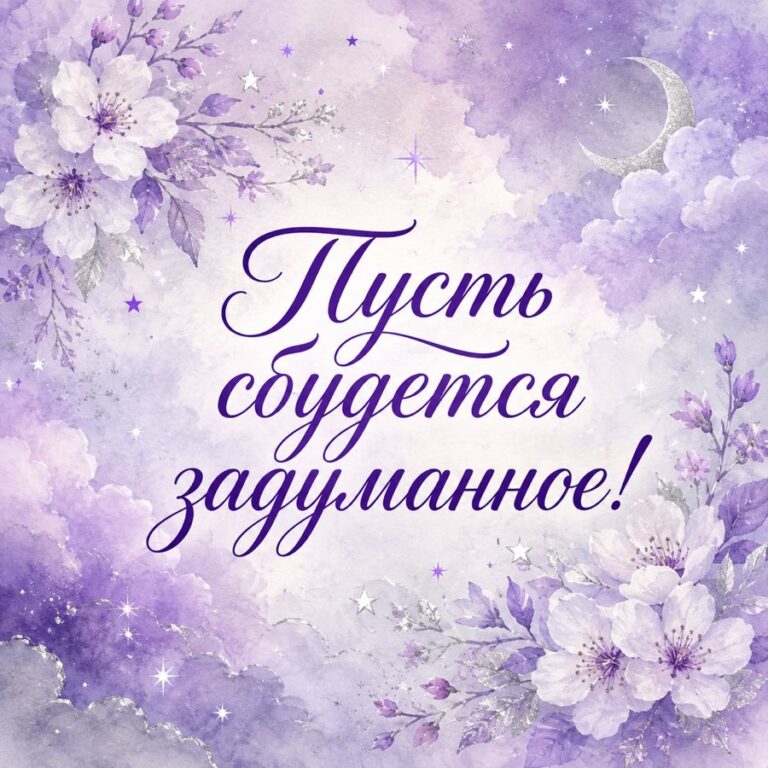 Пусть сбудется задуманное! - открытка с поздравлением женщине