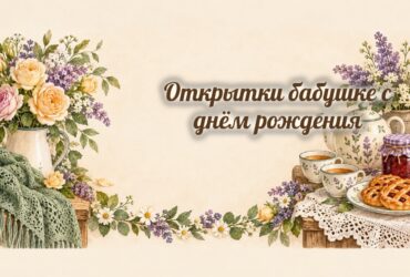 Открытки бабушке: розы, чайник и пироги