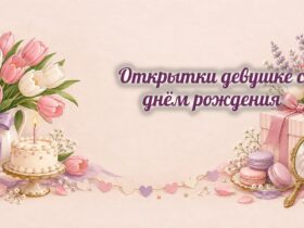 Открытки девушке: тюльпаны, торт, макаруны и зеркальце