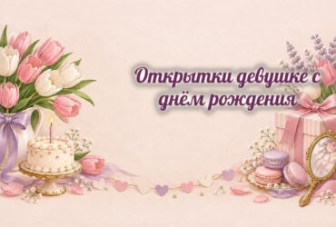 Открытки девушке: тюльпаны, торт, макаруны и зеркальце